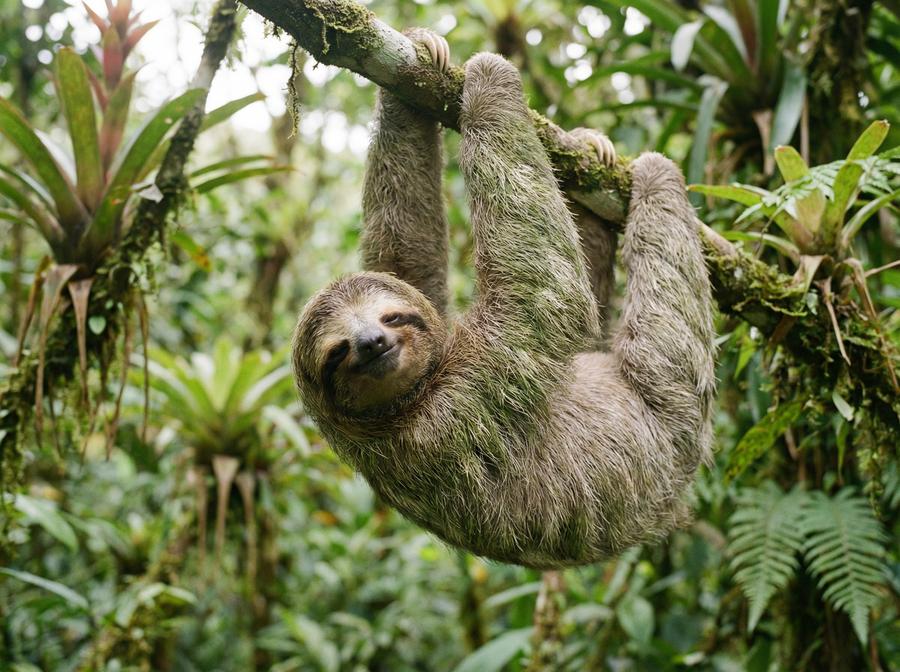 四虎树懒视频演示 三趾树懒热带雨林生活